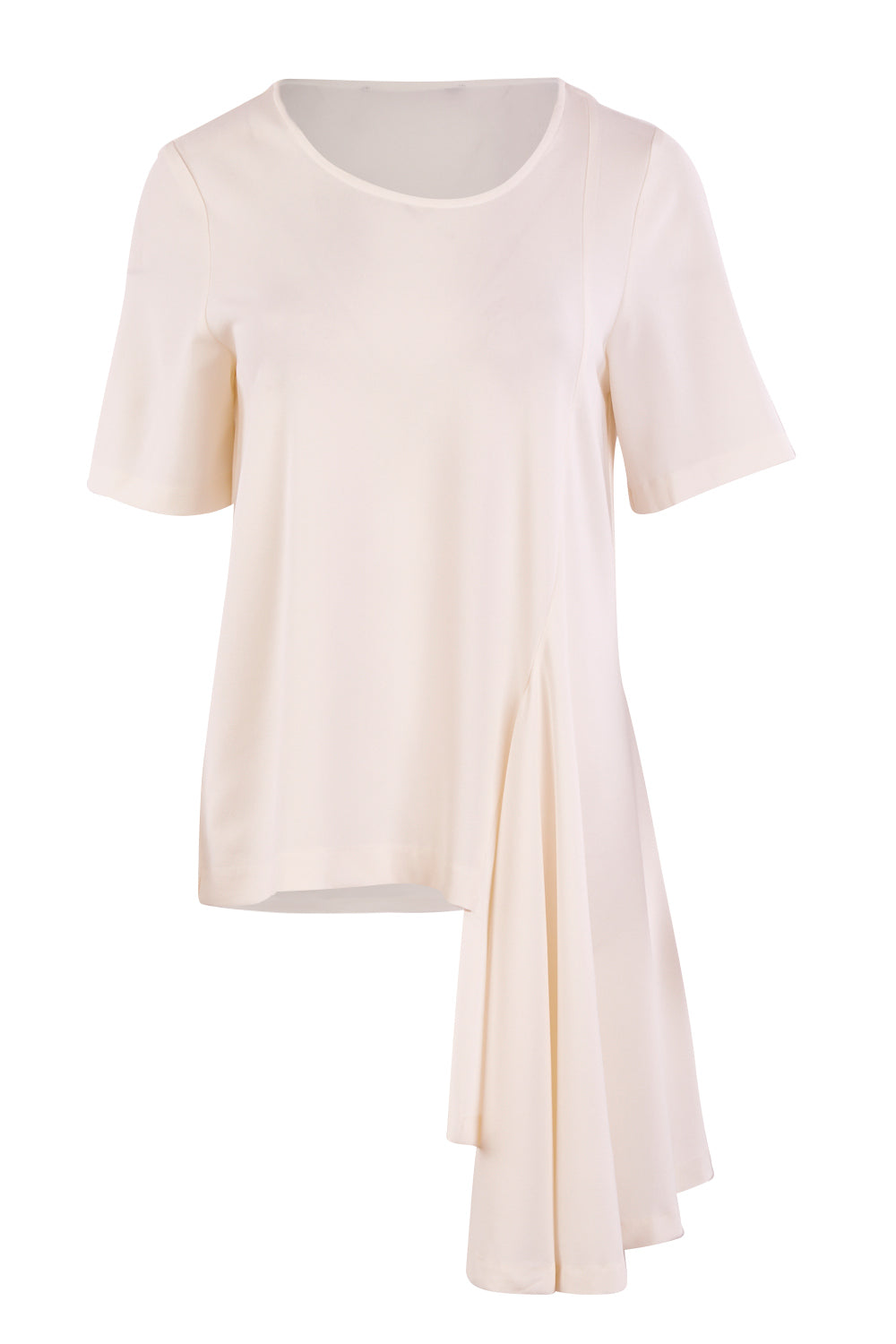 Product shot of The Side Panel Drape Top in colour OffWhite (White), from the front