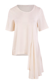 Product shot of The Side Panel Drape Top in colour OffWhite (White), from the front