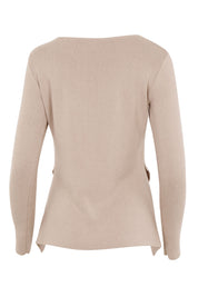 Product shot of The Uneven Hem Knit in colour Natural, from the back