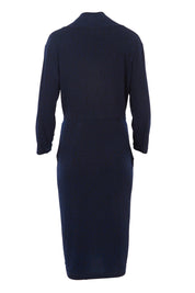Product shot of the Belle Jersey Pockets Dress in colour BluePrint (Blue), from the back
