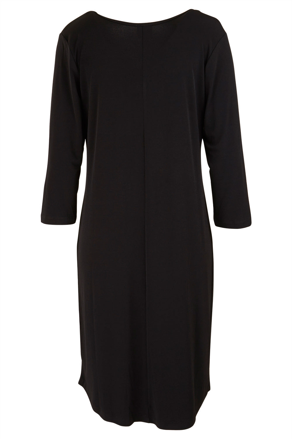 Product shot of the Belle Base Layer Dress in colour Black (Black), from the back