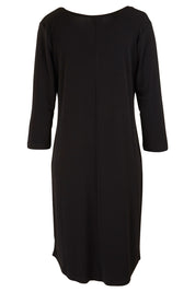Product shot of the Belle Base Layer Dress in colour Black (Black), from the back