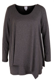 Product shot of the Belle Forgiver Tunic in colour Charcoal (Grey), from the front