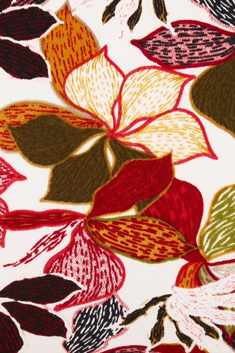 Product shot of the Belle Lined Side Gathered Skirt in colour Floral (White), detail