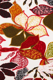 Product shot of the Belle Lined Side Gathered Skirt in colour Floral (White), detail