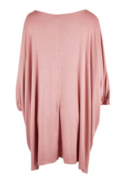 Product shot of the Belle Goddess Cotton Tee in colour Blush (Pink), from the back
