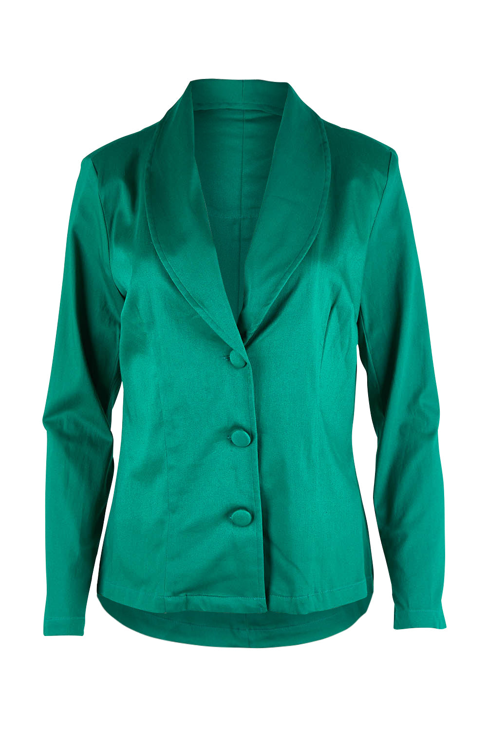 Product shot of the Belle Stretch Classic Blazer in colour Teal (Green), from the front