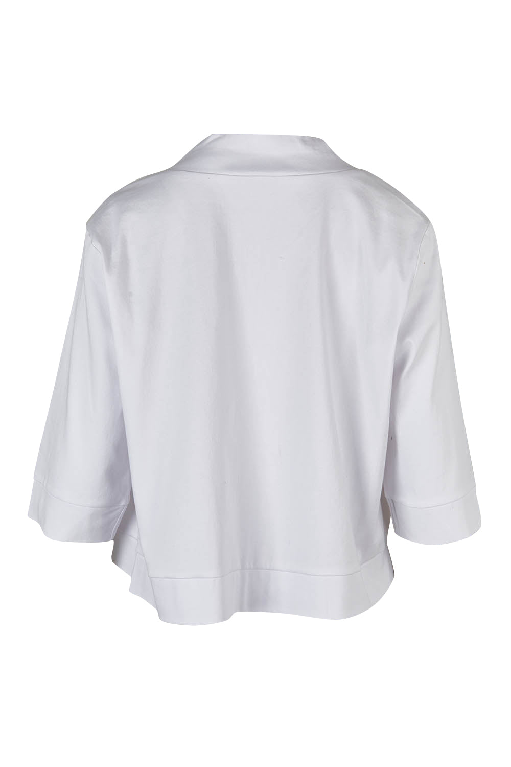 Product shot of the Belle Cotton Sateen Cropped Jacket in colour White (White), from the back