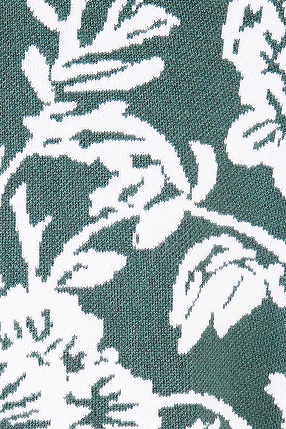 Product shot of the My Hearts In The Garden Cardi in colour Foliage (Green), detail