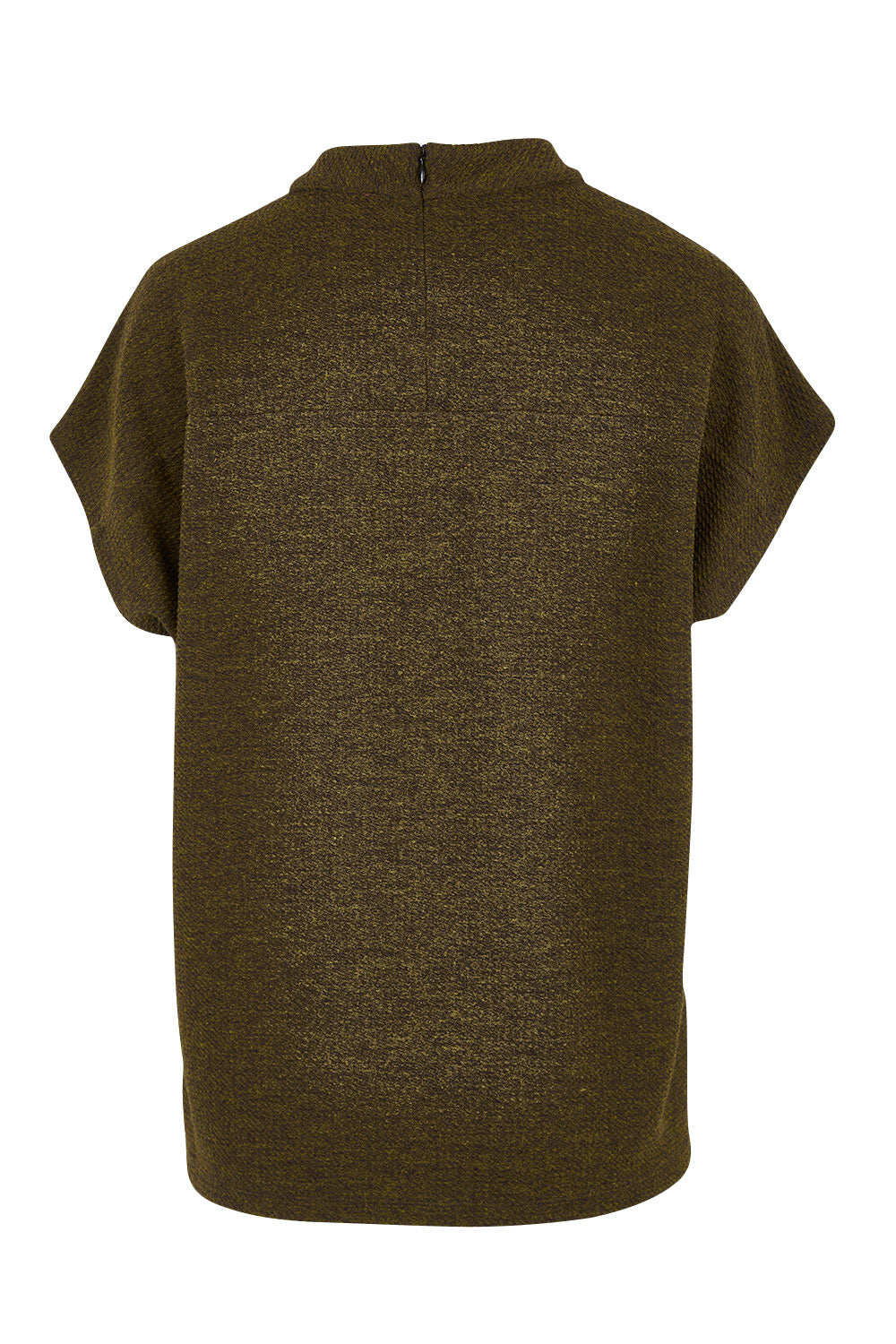 Product shot of the All For You Crew Top in colour Khaki (Green), from the back