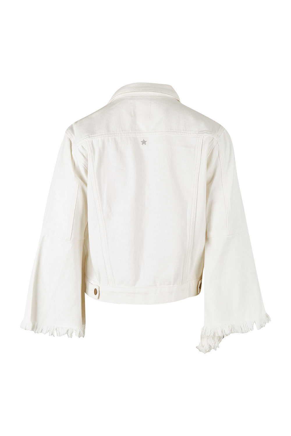 Product shot of the Denim Daze Jacket in colour White (White), from the back