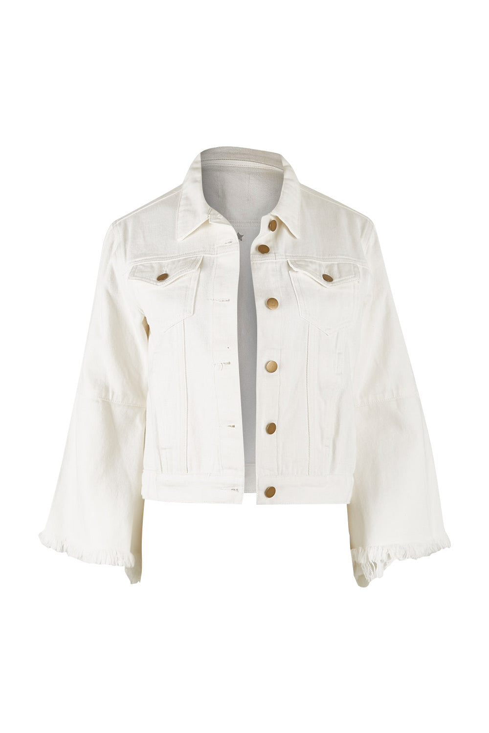 Product shot of the Denim Daze Jacket in colour White (White), from the front