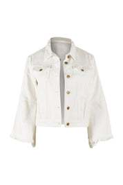 Product shot of the Denim Daze Jacket in colour White (White), from the front