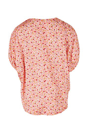 Product shot of the Its All In The Sleeve Cotton Blouse in colour Peach (Pink), from the back
