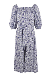 Product shot of the Walking On Sunshine Dress in colour Navypais (Blue), from the front