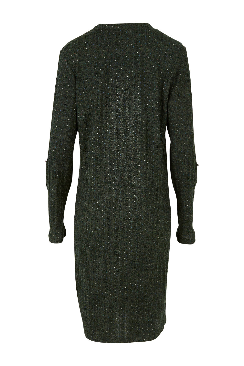 Product shot of the Into The Forest Cardi in colour Forest (Green), from the back