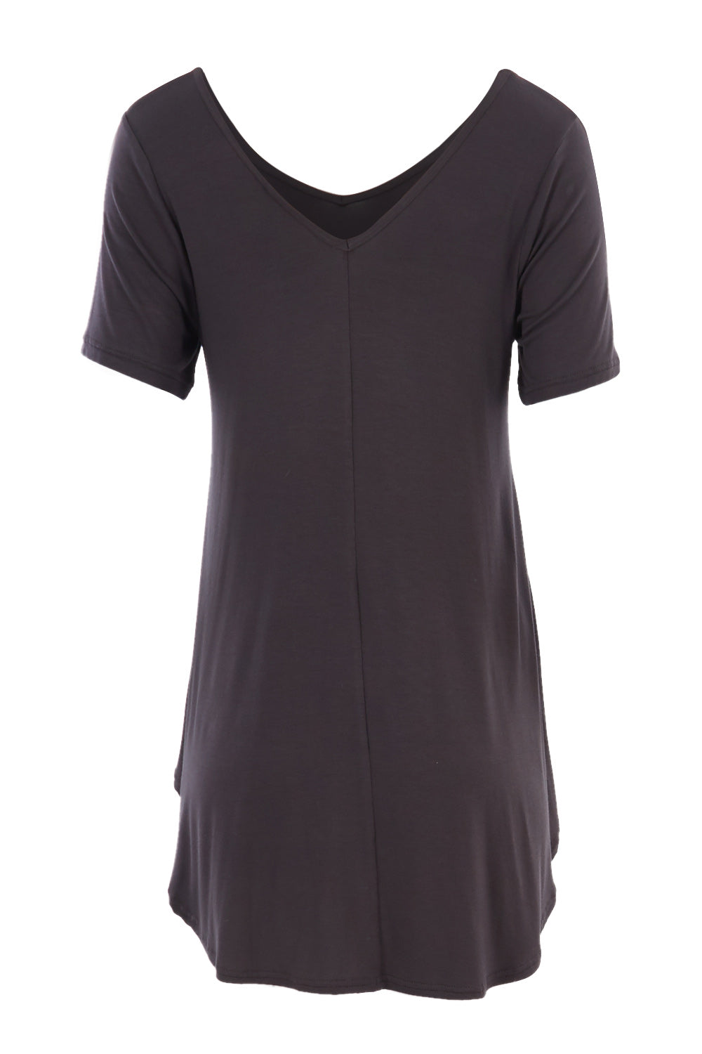 Product shot of the Softly Swinging Bamboo Tee in colour Storm (Grey), from the back