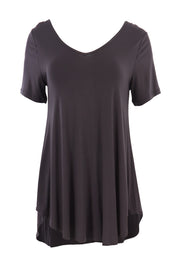 Product shot of the Softly Swinging Bamboo Tee in colour Storm (Grey), from the front