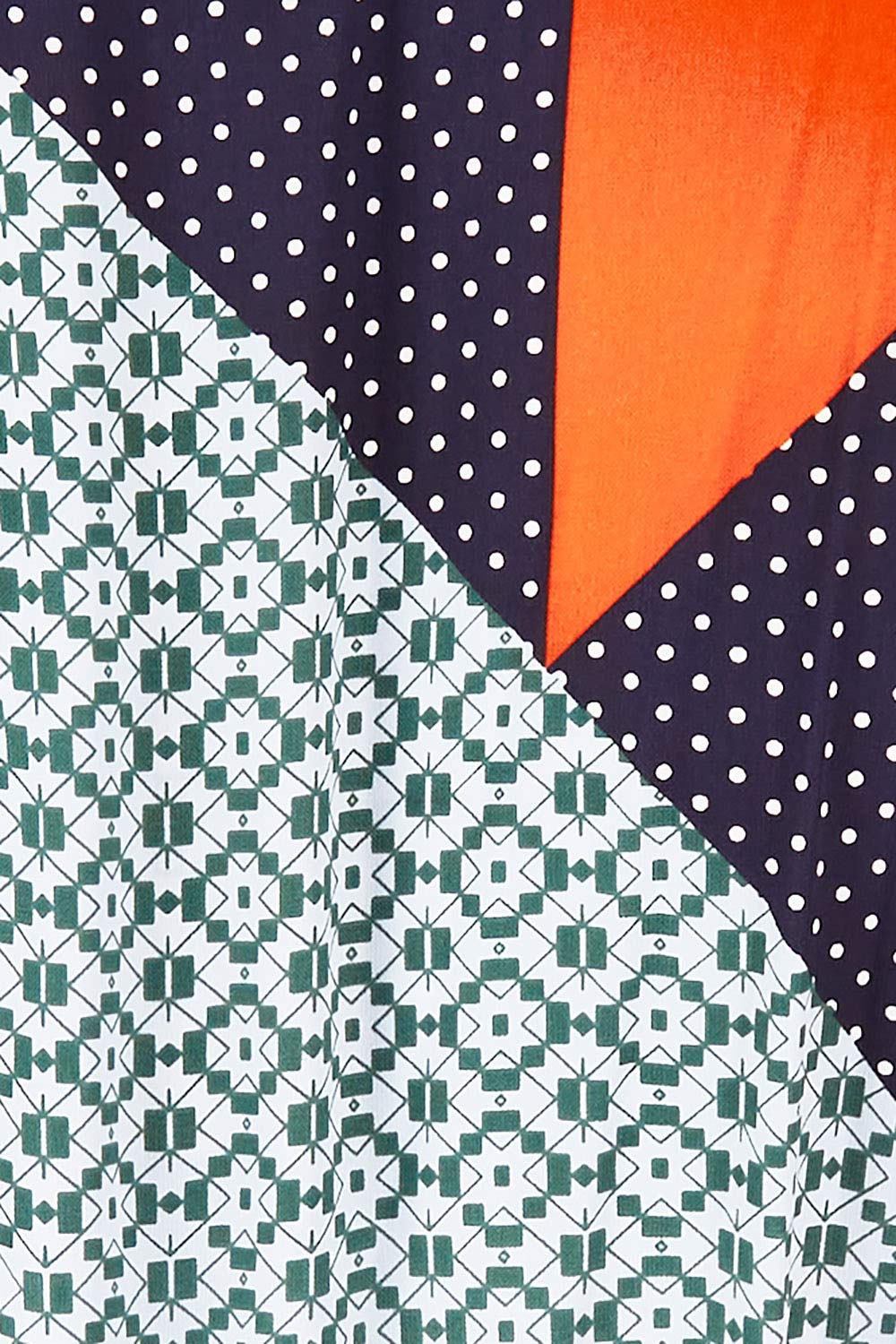 Product shot of the La Dolce Vita Print Wrap Dress in colour Geoblue (Blue), detail
