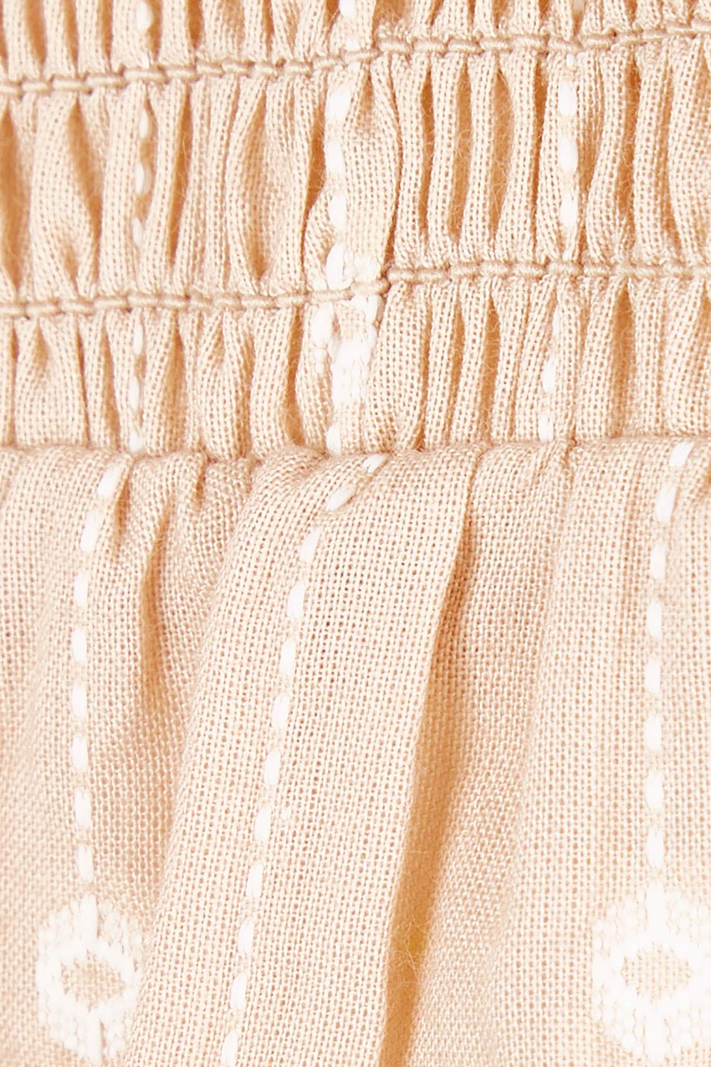 Product shot of the Delighted To Meet You Blouse in colour Sand, detail