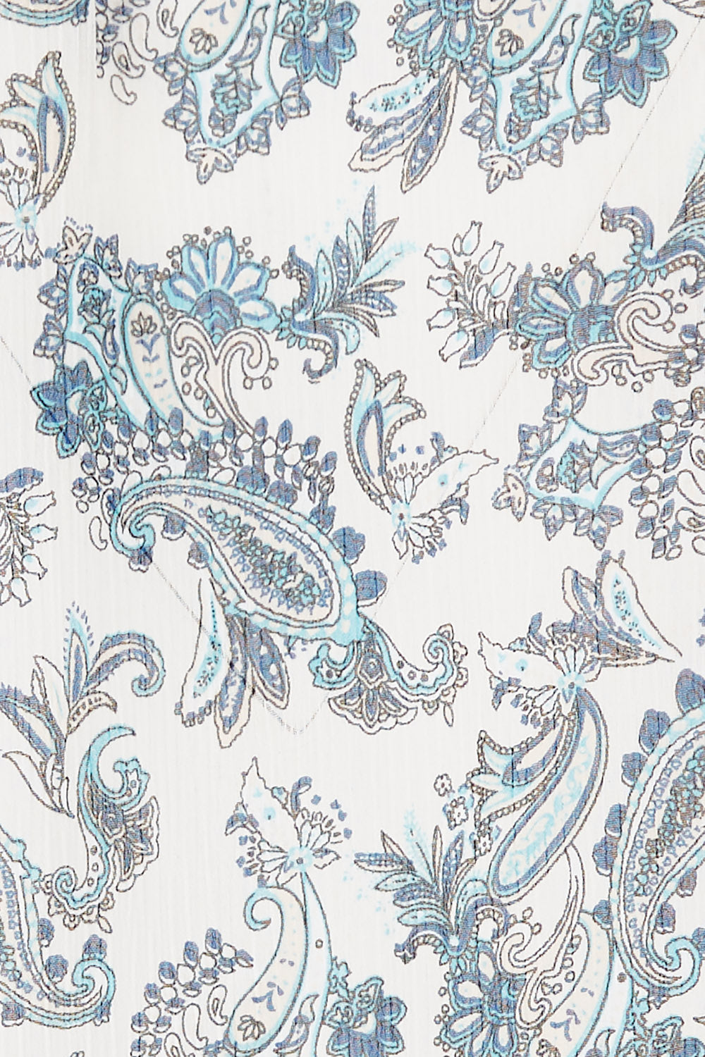 Product shot of the Paisley Lady Blouse in colour Whtpaisley (White), detail