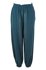 Product shot of the Dawn Break Relaxed Pants in colour Ocean (Blue), from the front