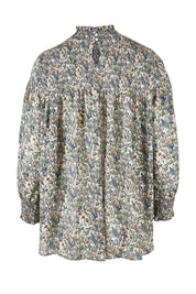 Product shot of the Romance In The Air Blouse in colour Fleur (Green), from the back