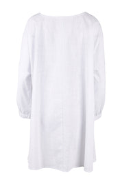 Product shot of the Good Times Gather Top in colour Offwhite (White), from the back