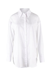 Product shot of the Relaxed Elegance Boyfriend Shirt in colour White (White), from the front