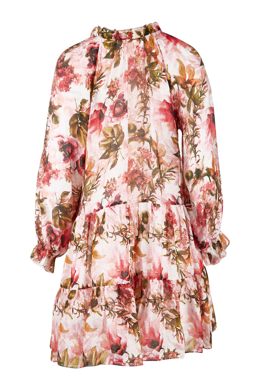Product shot of the Down The Garden Path Dress in colour Fleur (Pink), from the back