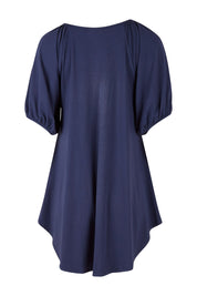 Product shot of the Sweet Melody Bamboo Tee in colour Navy (Blue), from the back