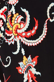 Product shot of the Life Is Beautiful Sleeveless Wrap Maxi in colour Blkpaisley (Black), detail