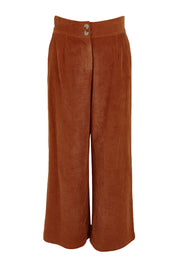 Product shot of the Feeling Good Wide Leg Cord Pants in colour Rust, from the front