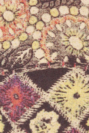 Product shot of the You Colour My World Long Kimono in colour Patchprint (Black), detail