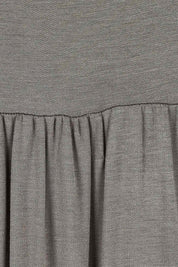 Product shot of the Tiered Delight Bamboo Dress in colour Combat (Green), detail