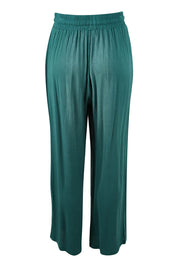 Product shot of the Brunch Lunch And Dinner Pants in colour Sage (Green), from the back