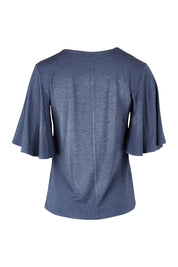 Product shot of the Flutter By Tee in colour Marldenim (Blue), from the back