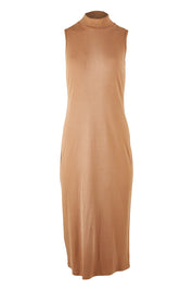 Product shot of the My Faithful Ribbed Maxi Singlet Dress in colour Darktan, from the front