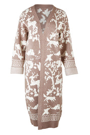 Product shot of the In The Winter Garden Cardi in colour Timber, from the front