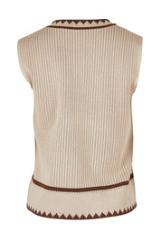 Product shot of the Always Classic Knit Tank in colour Wheatchoc, from the back