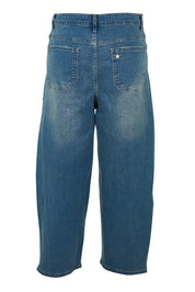 Product shot of the For All The Days Jeans in colour Denim (Blue), from the back