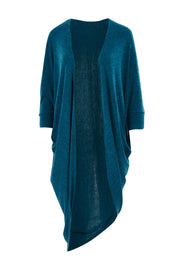 Product shot of the Falling For You Cardi in colour Petrol (Blue), from the front