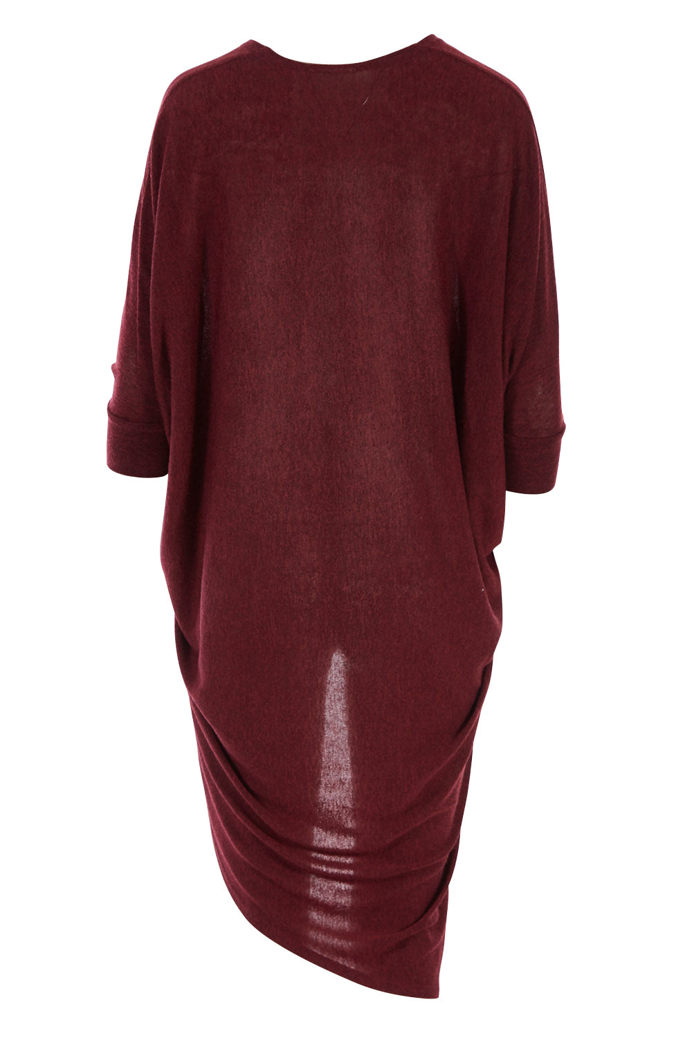 Product shot of the Falling For You Cardi in colour Port (Purple), from the back