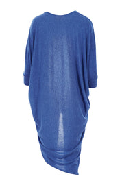 Product shot of the Falling For You Cardi in colour Sapphire (Blue), from the back