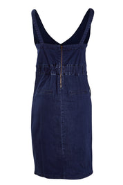 Product shot of the Dance With Me Denim Dress in colour Denim (Blue), from the back