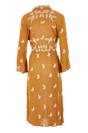 Product shot of the Dancing With Birds Midi Dress in colour Clay, from the back