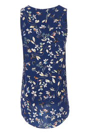 Product shot of the Sugar Snaps Layer Tank in colour NavyLeaf (Blue), from the back