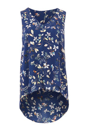 Product shot of the Sugar Snaps Layer Tank in colour NavyLeaf (Blue), from the front