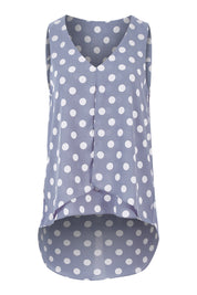 Product shot of the Sugar Snaps Layer Tank in colour Dustyblue (Blue), from the front