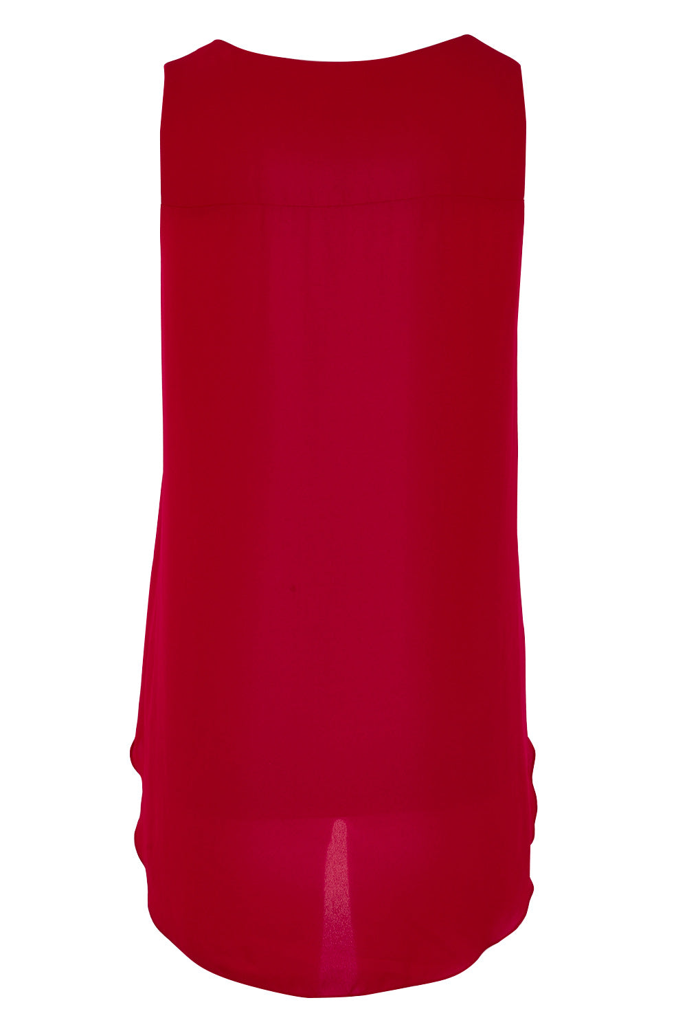 Product shot of the Sugar Snaps Layers Tank in colour Red (Red), from the back